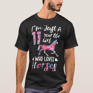 T-shirt filles 11e Anniversaire Cheval pour 11 ans Filles
