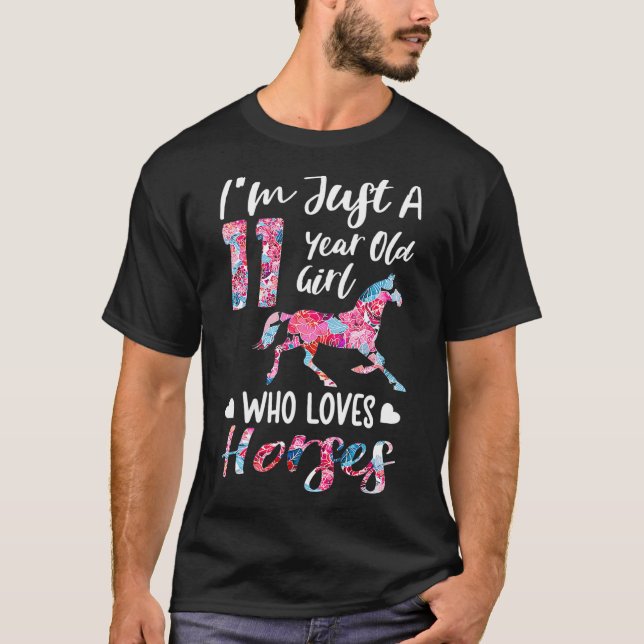 T-shirt filles 11e Anniversaire Cheval pour 11 ans Filles (Devant)