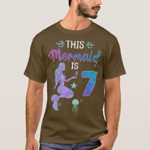 T-shirt Filles 7e anniversaire Cette sirène est 7