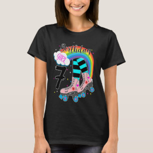 T-shirt Filles 7e anniversaire Roller Patins Anniversaire