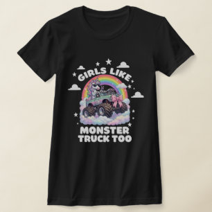 T-shirt Filles Aiment Aussi Monster Truck Licorne Coquette