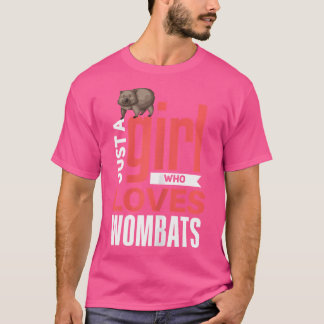 T-shirt Filles Amusantes Wombat Lover Girl I Love Wombats