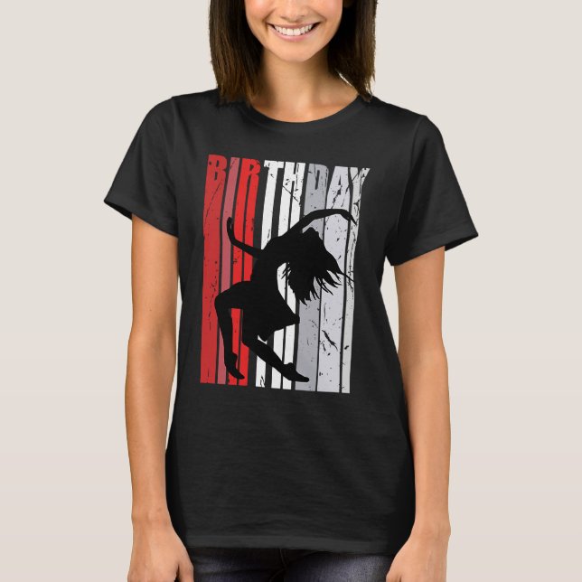T-shirt Filles Anniversaire Danse Rouge Danse Expressive M (Devant)