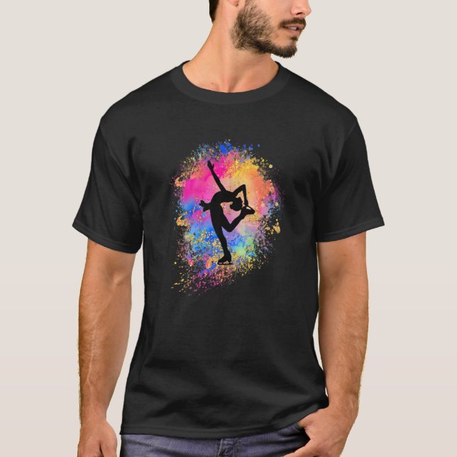 T-shirt Filles arc-en-ciel Ice Dancing Silhouette Femme Fi (Devant)