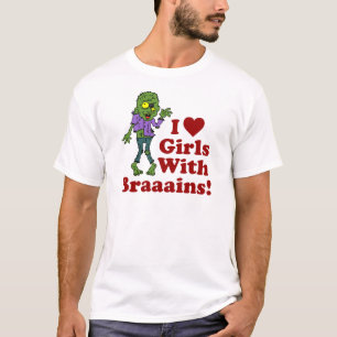 T-shirt Filles avec cerveaux Zombie