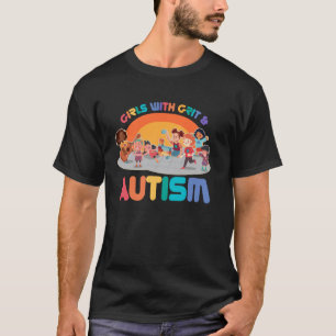 T-shirt Filles avec détermination et casse-tête sur l'auti