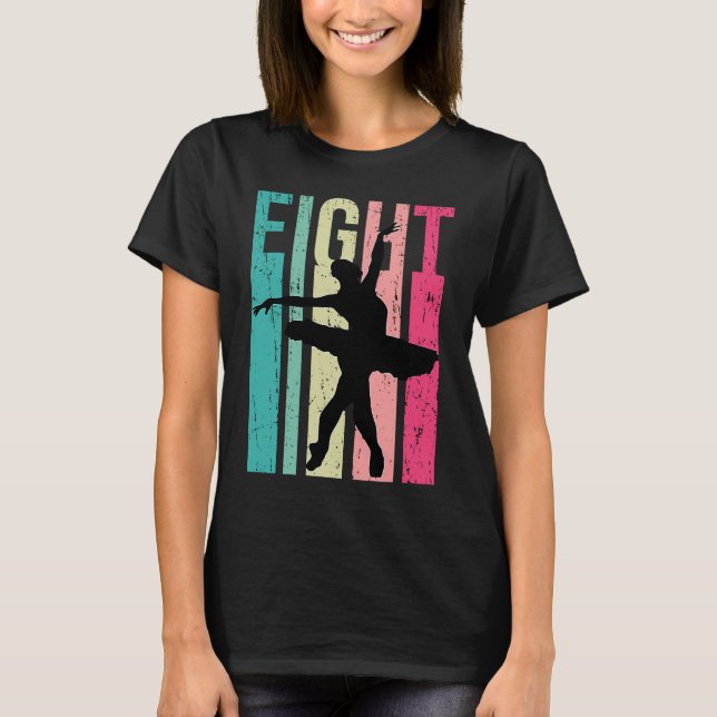 T-shirt Filles Ballet 8e anniversaire Ballerina Danseuse T (Devant)