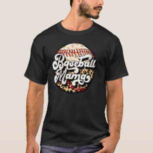 T-shirt Filles Baseball Mama Leopard Baseball Maman Mère