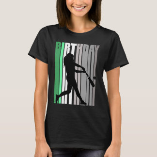 T-shirt Filles Baseball Vert Anniversaire Colorful Vintage