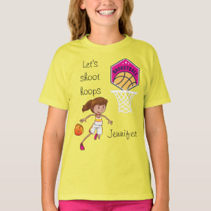 T-shirt Filles Basketball "Faisons un tir" Custom