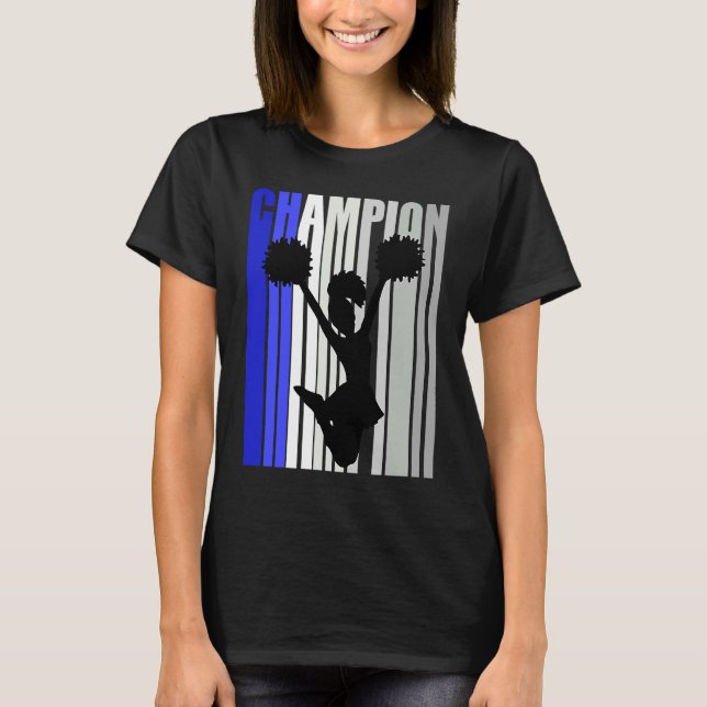 T-shirt Filles Blue Cheerled Pom-pom girl d'anniversaire D (Devant)