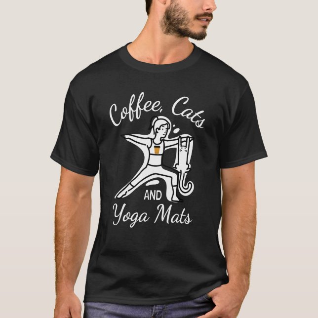 T-shirt Filles Café Chats & Yoga Mats Nameowste Yoga Chat (Devant)