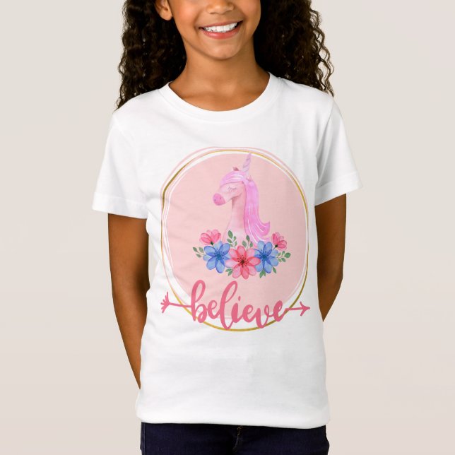 T-Shirt Filles - Croyez Tee. (Devant)
