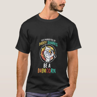 T-shirt Filles Dadacorn Papa Funny Unicorn Daddy Papa Dada