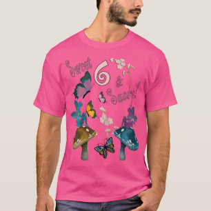 T-shirt Filles d'anniversaire 6e papillons Fée de jardin