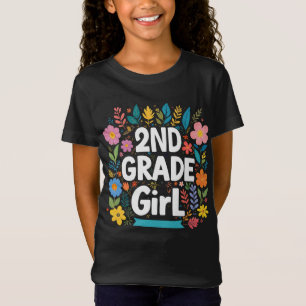 T-Shirt Filles de 2e année Fille de 2e année Retour à l'éc