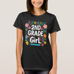 T-shirt Filles de 2e année Fille de 2e année Retour à l'éc