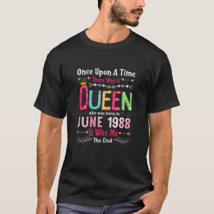 T-shirt Filles de 34 ans 34e anniversaire Reine Juin 1988