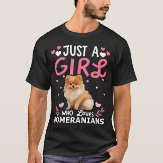 T-shirt Filles de chien Femmes Une fille qui aime les Pomv