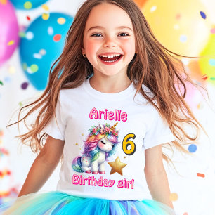 T-shirt Filles de l'âge d'anniversaire de licorne magique 