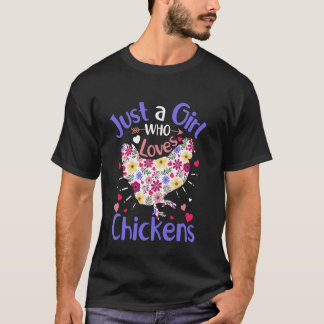 T-shirt Filles de poulet Femmes Floral Juste une fille qui