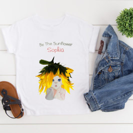 T-Shirt Filles de tournesol Fleurs personnelles