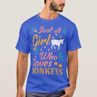 T-shirt Filles Drôle Amoureux des animaux Âne Juste Une Fi