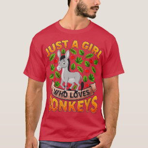 T-shirt Filles Drôle Amoureux des animaux Âne Juste Une Fi
