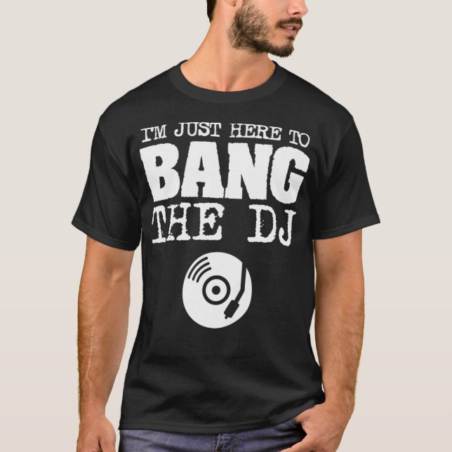 T-shirt Filles Drôle Bang DJ Disque Jockey Femme Musique (Devant)