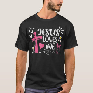 T-shirt Filles Drôle Pâques Christian Jésus M'Aime Et C