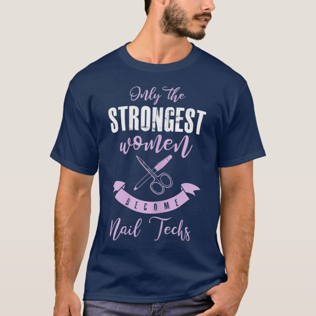T-shirt Filles Drôle Technicien Nail Chemise Plus Forte (Devant)