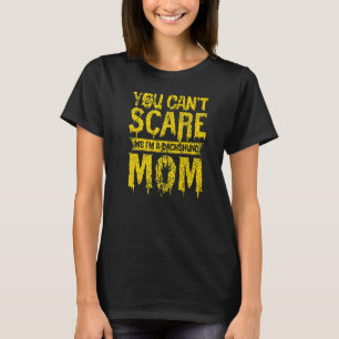T-shirt Filles Effrayant Halloween Broom Dachshund Mon