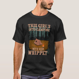 T-shirt Filles en Camping avec son chien hippet Snap Chien