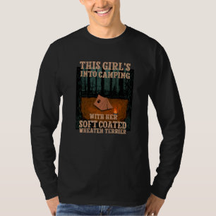 T-shirt Filles en camping avec son Wheaten à poil doux