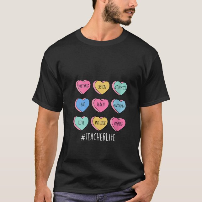 T-shirt Filles Enseignante Valentines Jour Conversation Ca (Devant)