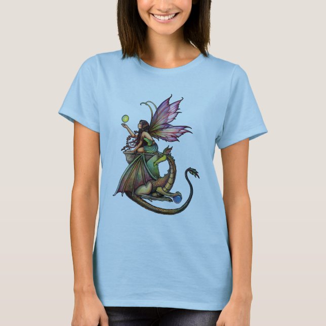 T-shirt filles Fairy et Dragon gothique (Devant)