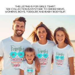 T-Shirt Filles Famille Vacances Plage Été Personnalisé