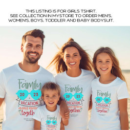 T-Shirt Filles Famille Vacances Plage Été Personnalisé