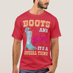 T-shirt Filles Femmes Bottes et bling c'est une minette Cu