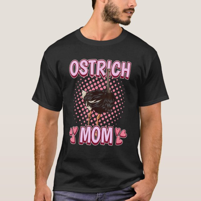 T-shirt Filles Filles Ostrich Maman Oiseau Citation Mères  (Devant)