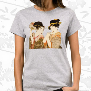 T-shirt Filles geishas japonaises vintage en kimonos