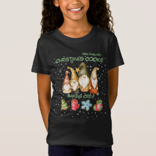 T-Shirt Filles Gnome Noël Cookie Famille Baking Crew