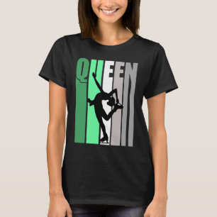 T-shirt Filles Green Retro Patinage sur glace Reine Annive