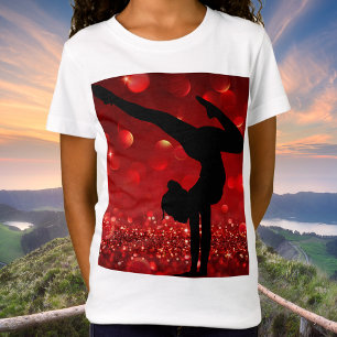 T-Shirt Filles Gymnastique Poignée Red Shimmer