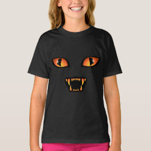 T-shirt Filles Halloween Éffrayant Chemise Chat No