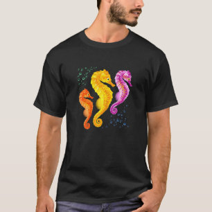T-shirt Filles Hippocampe Rétro Vintage Poisson Marin