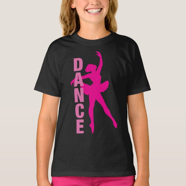 T-shirt Filles Hot rose Ballerina Danse (Devant)