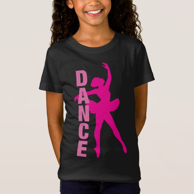 T-Shirt Filles Hot rose Ballerina Danse (Devant)