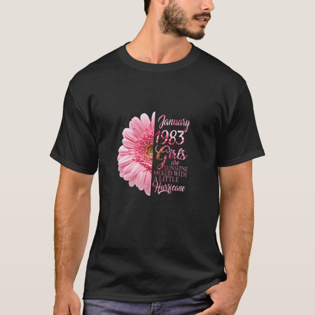 T-shirt Filles Janvier 1983 39E Cadeaux D'Anniversaire 39  (Devant)