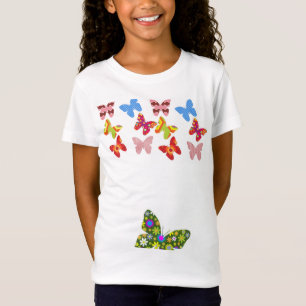T-Shirt Filles Jolies papillons Tee - shirt